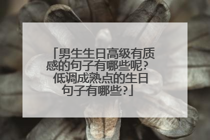 男生生日高级有质感的句子有哪些呢? 低调成熟点的生日句子有哪些?