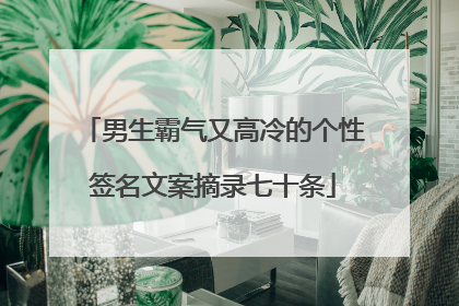 男生霸气又高冷的个性签名文案摘录七十条