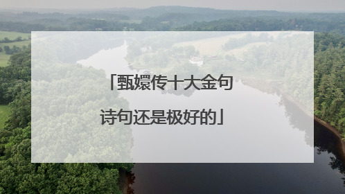 甄嬛传十大金句诗句还是极好的
