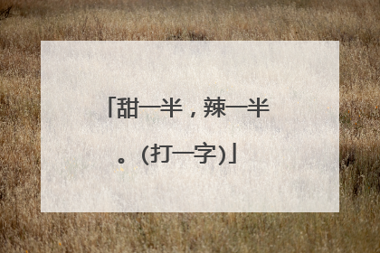 甜一半，辣一半。(打一字)