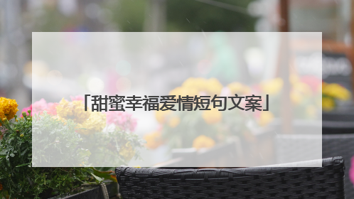 甜蜜幸福爱情短句文案