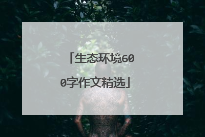 生态环境600字作文精选