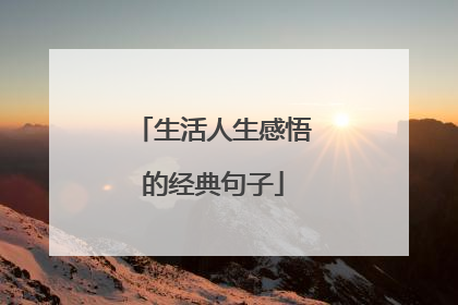 生活人生感悟的经典句子