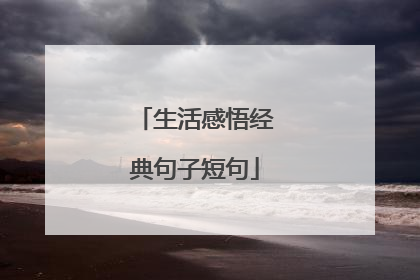 生活感悟经典句子短句