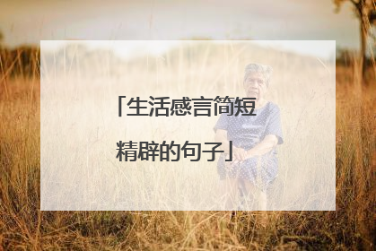 生活感言简短精辟的句子