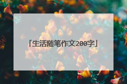 生活随笔作文200字