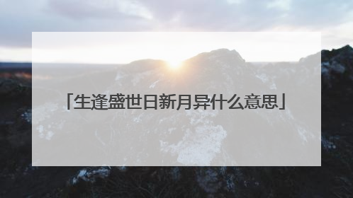 生逢盛世日新月异什么意思