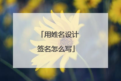 用姓名设计签名怎么写