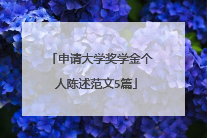 申请大学奖学金个人陈述范文5篇