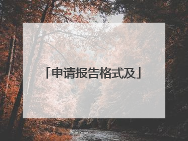 申请报告格式及