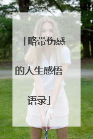 略带伤感的人生感悟语录