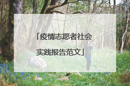 疫情志愿者社会实践报告范文
