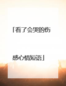 看了会哭的伤感心情短语