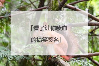 看了让你喷血的搞笑签名