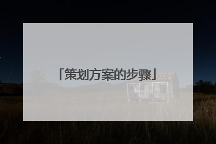 策划方案的步骤