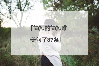 简短的简短唯美句子87条