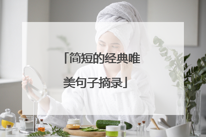 简短的经典唯美句子摘录