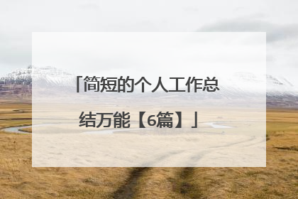 简短的个人工作总结万能【6篇】