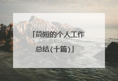 简短的个人工作总结(十篇)