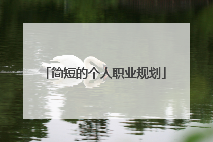 简短的个人职业规划