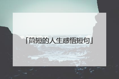 简短的人生感悟短句