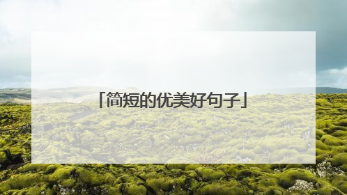 简短的优美好句子