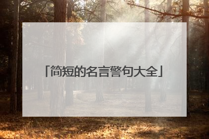 简短的名言警句大全