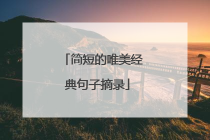 简短的唯美经典句子摘录