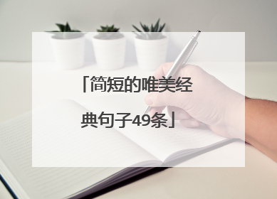 简短的唯美经典句子49条