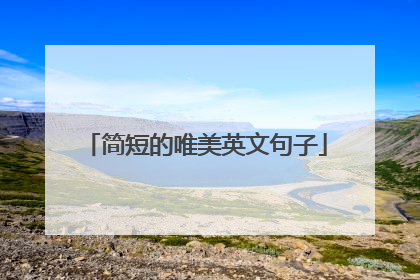 简短的唯美英文句子