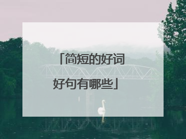 简短的好词好句有哪些