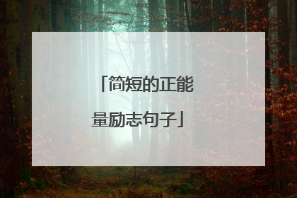 简短的正能量励志句子
