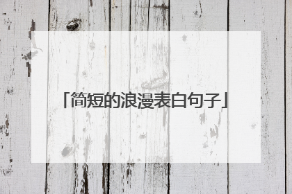 简短的浪漫表白句子