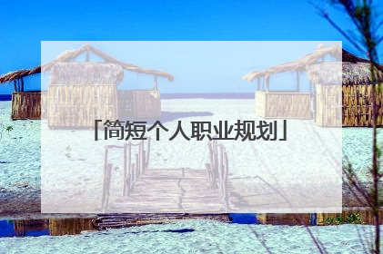 简短个人职业规划