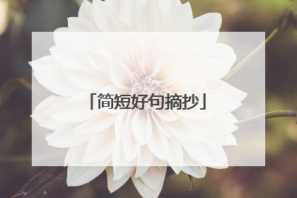 简短好句摘抄