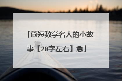 简短数学名人的小故事【20字左右】急