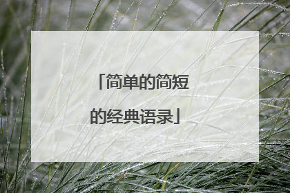 简单的简短的经典语录
