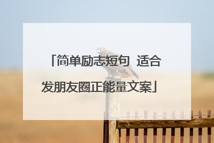 简单励志短句 适合发朋友圈正能量文案