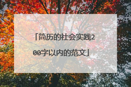 简历的社会实践200字以内的范文