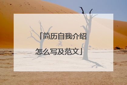 简历自我介绍怎么写及范文