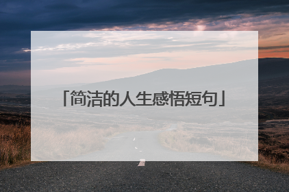 简洁的人生感悟短句