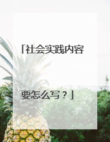 社会实践内容要怎么写？