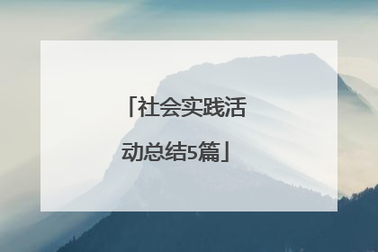 社会实践活动总结5篇