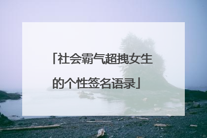 社会霸气超拽女生的个性签名语录