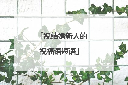 祝结婚新人的祝福语短语