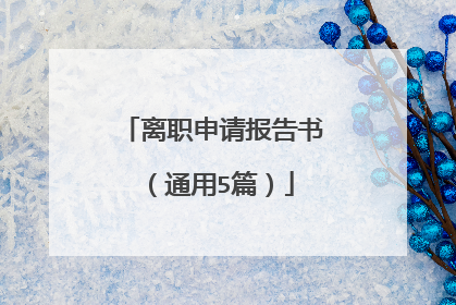 离职申请报告书（通用5篇）