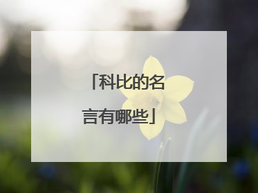科比的名言有哪些