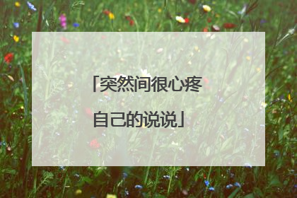 突然间很心疼自己的说说