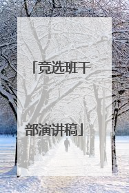 竞选班干部演讲稿