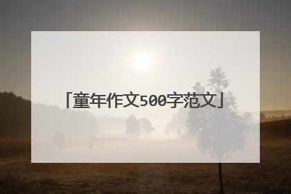 童年作文500字范文